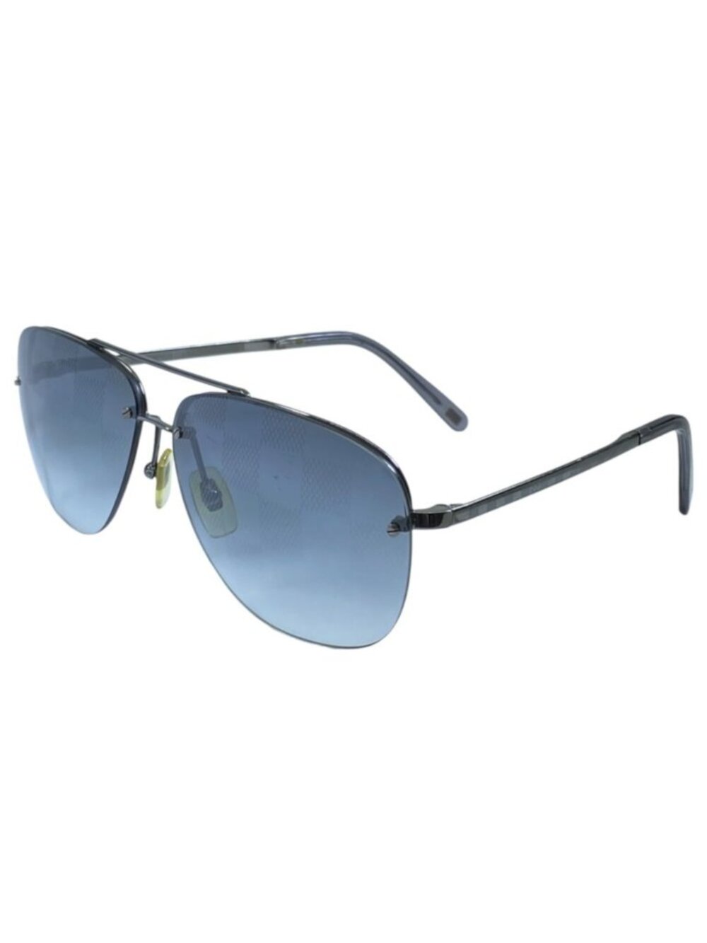 Louis Vuitton Sunglasses Soco Damier Teardrop Acetate Metal Blue Black Eyewear